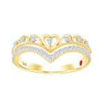18K YELLOW GOLD 1/3CT ROUND DIAMOND LADIES RING