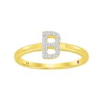 18K YELLOW GOLD 1/10CT ROUND DIAMOND LADIES RING