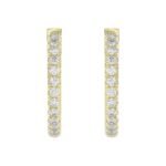 14K YELLOW GOLD 1 1/2CT ROUND DIAMOND LADIES HOOP EARRINGS