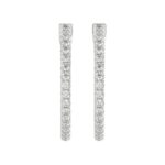 18K WHITE GOLD 3CT ROUND DIAMOND LADIES HOOPS EARRINGS