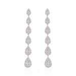 18K ROSE GOLD 1 1/5CT ROUND/BAGUETTE DIAMOND LADIES EARRINGS