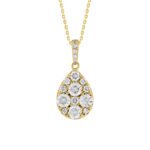 18K YELLOW GOLD 1CT ROUND DIAMOND LADIES PENDANT WITH CHAIN