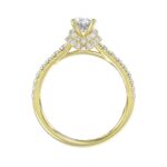 18K YELLOW  GOLD 1 1/4CT ROUND/OVAL DIAMOND LADIES RING(CENTER STONE OVAL DIAMOND 3/4CT) - Image 4