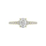 18K YELLOW  GOLD 1 1/4CT ROUND/OVAL DIAMOND LADIES RING(CENTER STONE OVAL DIAMOND 3/4CT) - Image 6