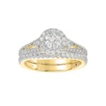 18K YELLOW GOLD 1 1/2CT ROUND DIAMOND LADIES BRIDAL SET(CENTER STONE ROUND DIAMOND 1/2CT)