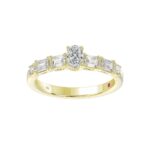 18K YELLOW GOLD 1.00CT ROUND/EMERALD/OVAL DIAMOND LADIES RING (CENTER STONE OVAL DIAMOND 1/3CT) - Image 4