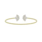 18K YELLOW GOLD 1/2CT ROUND DIAMOND LADIES BANGLE