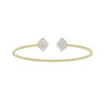 18K YELLOW GOLD 1/4CT ROUND DIAMOND LADIES BANGLE