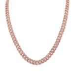 18K ROSE GOLD 11 1/2CT ROUND DIAMOND MENS NECKLACE