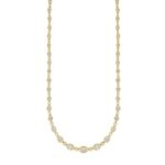 18K YELLOW GOLD 3 1/2CT ROUND/BAGUETTE DIAMOND LADIES NECKLACE