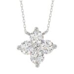 18K WHITE GOLD 1CT ROUND DIAMOND LADIES PENDANT WITH CHAIN