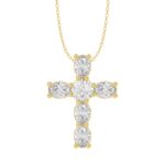 18K YELLOW GOLD 1CT ROUND/OVAL DIAMOND LADIES PENDANT WITH CHAIN - Image 2