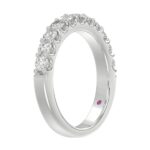 14K WHITE GOLD 3/4CT ROUND/PINK SAPPHIRE DIAMOND LADIES BAND - Image 3