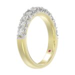 14K YELLOW GOLD 3/4CT ROUND/PINK SAPPHIRE DIAMOND LADIES BAND - Image 3