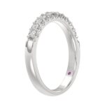 14K WHITE GOLD 1/2CT ROUND/PINK SAPPHIRE DIAMOND LADIES BAND - Image 3