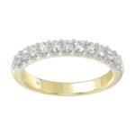 14K YELLOW GOLD 1/2CT ROUND/PINK SAPPHIRE DIAMOND LADIES BAND - Image 3