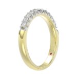 14K YELLOW GOLD 1/2CT ROUND/PINK SAPPHIRE DIAMOND LADIES BAND - Image 2