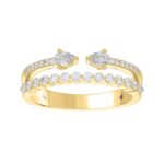 18K YELLOW GOLD 1/2CT ROUND/PEAR DIAMOND LADIES RING