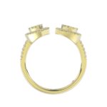18K YELLOW GOLD 1/2CT ROUND/BAGUETTE DIAMOND LADIES FASHION RING - Image 2