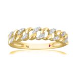 18K YELLOW GOLD 1/6CT ROUND DIAMOND LADIES FASHION BAND