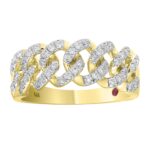 18K YELLOW GOLD 1/2CT ROUND DIAMOND LADIES FASHION RING