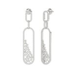 18K WHITE GOLD 1 1/2CT ROUND DIAMOND LADIES EARRINGS - Image 3