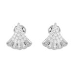 18K WHITE GOLD 1/2CT ROUND/BAGUETTE DIAMOND LADIES EARRINGS