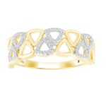 18K YELLOW GOLD 1/3CT ROUND DIAMOND LADIES FASHION RING