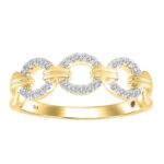 18K YELLOW GOLD 1/6CT ROUND DIAMOND LADIES BAND