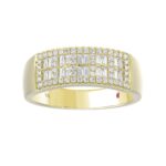 18K YELLOW GOLD 1/2CT ROUND/BAGUETTE DIAMOND LADIES BAND