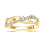 18K YELLOW GOLD 1/2CT ROUND DIAMOND LADIES FASHION RING