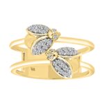 18K YELLOW GOLD 1/5CT ROUND DIAMOND LADIES FASHION RING
