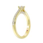 18K YELLOW GOLD 1/2CT ROUND DIAMOND LADIES RING - Image 2