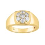 18K YELLOW GOLD 1CT ROUND DIAMOND MEN'S RING