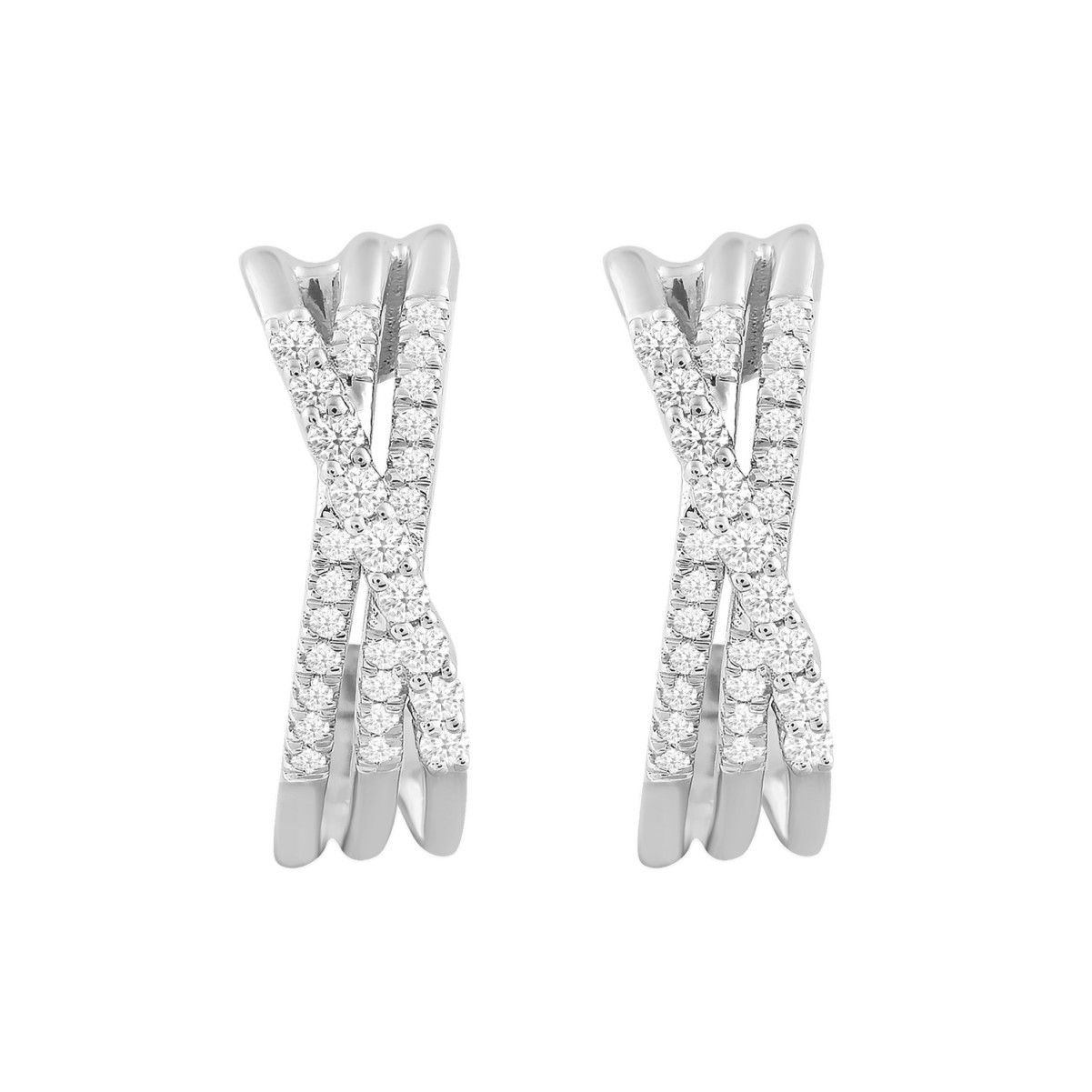 VA27148W-14K-1201x1201.jpg 14K WHITE GOLD 1.00CT ROUND DIAMOND LADIES HOOP EARRINGS - Image 1