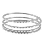 18K WHITE GOLD 4CT ROUND DIAMOND LADIES FLEXIBLE BANGLE