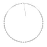 14K WHITE GOLD 4 1/2CT ROUND/BAGUETTE DIAMOND LADIES NECKLACE