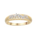 18K YELLOW GOLD 1/10CT ROUND/BAGUETTE DIAMOND LADIES BAND