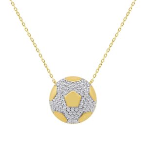 10K YELLOW GOLD 1/4CT ROUND DIAMOND LADIES PENDANT WITH CHAIN