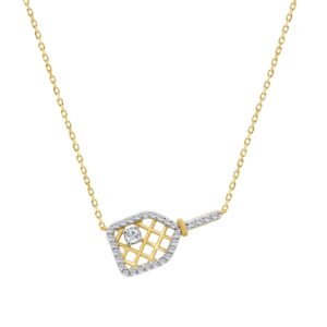10K YELLOW GOLD 1/6CT ROUND DIAMOND LADIES PENDANT WITH CHAIN