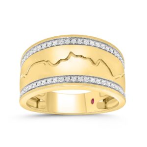 14K YELLOW GOLD 1/3CT ROUND DIAMOND MEN'S RING