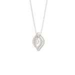 10K WHITE GOLD 1/4CT ROUND DIAMOND LADIES PENDANT WITH CHAIN - Image 3