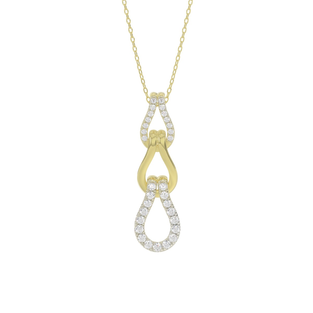 VA33636Y-1201x1201.jpg STERLING SILVER YELLOW 1/4CT ROUND DIAMOND LADIES PENDANT WITH CHAIN - Image 1