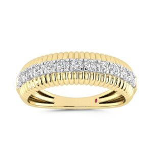 14K YELLOW GOLD 1CT ROUND DIAMOND LADIES BAND