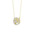 STERLING SILVER YELLOW 1/6CT ROUND DIAMOND LADIES PENDANT WITH CHAIN - Image 3