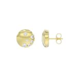 10K YELLOW GOLD 1/4CT ROUND DIAMOND LADIES EARRINGS (PINK SAPPHIRE) - Image 2