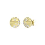 10K YELLOW GOLD 1/4CT ROUND DIAMOND LADIES EARRINGS (PINK SAPPHIRE) - Image 3